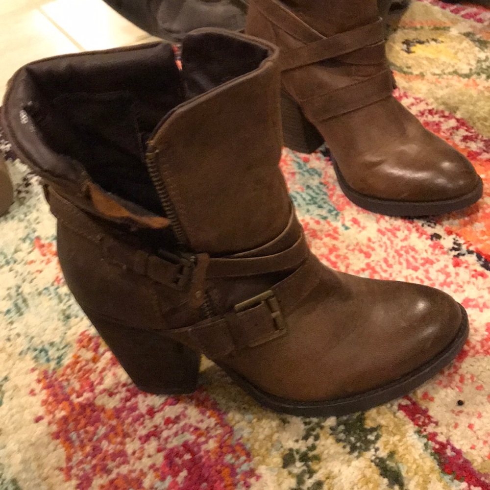 Steve Madden cognac MOTO boots